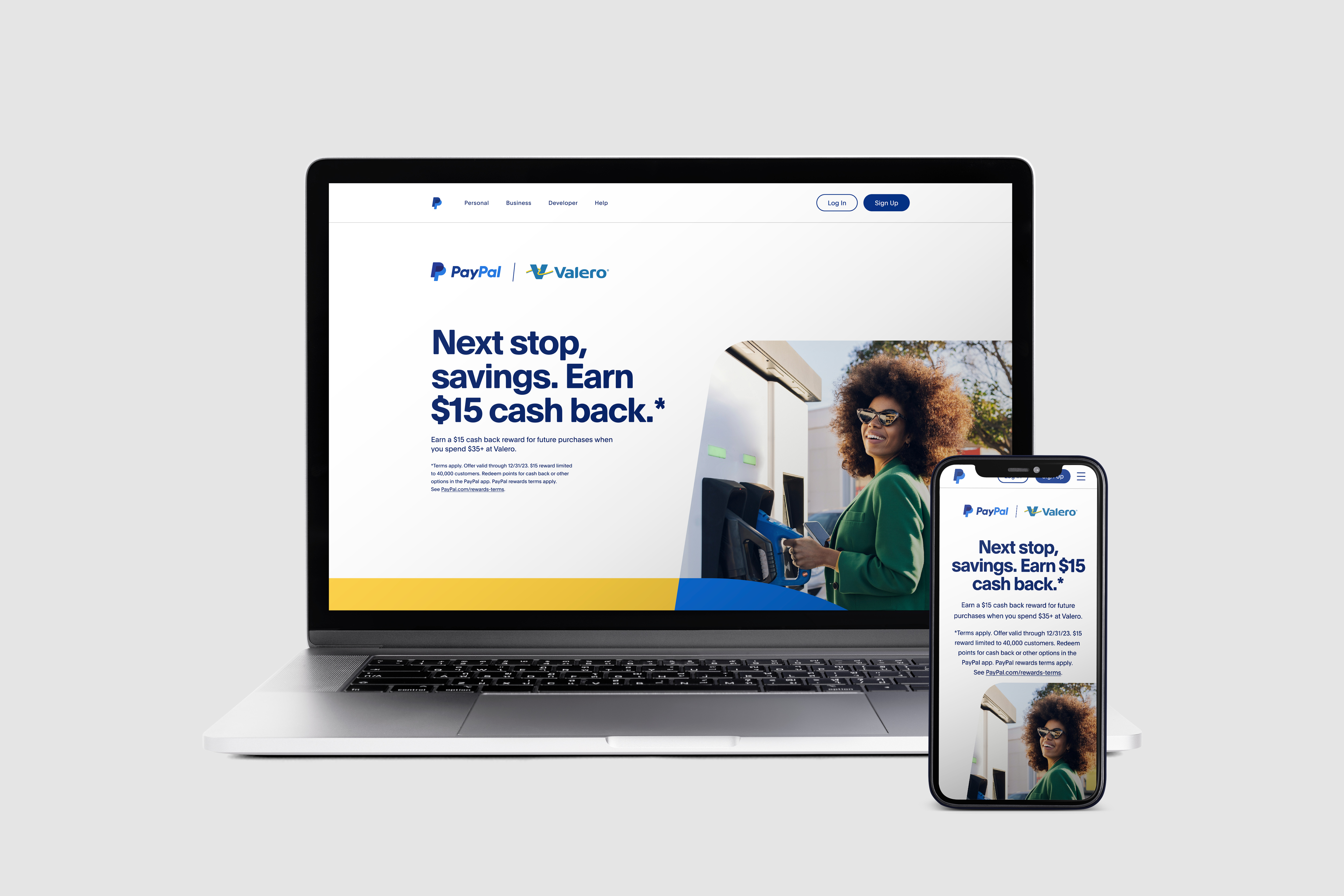 Responsive web design showing consistent branding across desktop and mobile devices